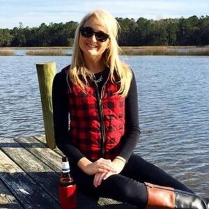 Buffalo Check Quilted Puffer Vest Black Red